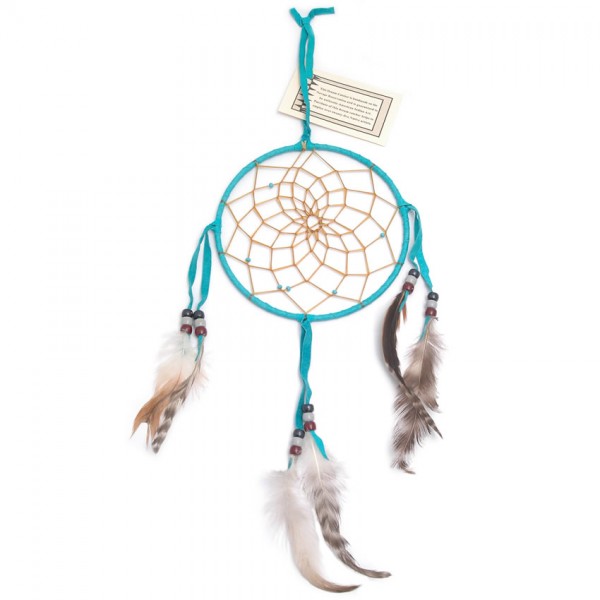 Drømmefanger 15 cm turkis - navajo indianer håndverk Mystic Dreamer AS
